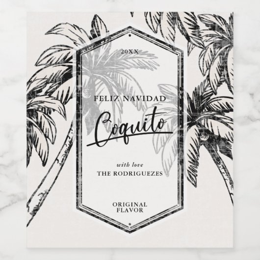 ヴィンテージコキトトロピカルパームツリー ワインラベル (シングルラベル)