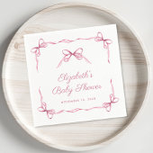 ヴィンテージコケットがピンクのベビーガールシャワーを弓 スタンダードカクテルナプキン