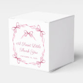 ヴィンテージコケットがピンクのベビーガールシャワーを弓 フェイバーボックス (正面サイド)