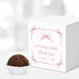 ヴィンテージコケットがピンクのベビーガールシャワーを弓 フェイバーボックス