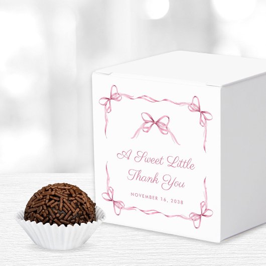 ヴィンテージコケットがピンクのベビーガールシャワーを弓 フェイバーボックス