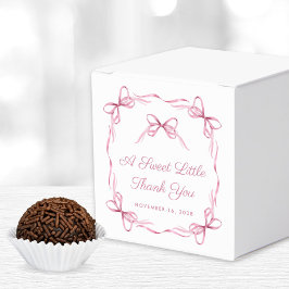 ヴィンテージコケットがピンクのベビーガールシャワーを弓 フェイバーボックス