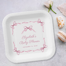 ヴィンテージコケットがピンクのベビーガールシャワーを弓