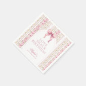 ヴィンテージコケットピンクボウラブシャック誕生日 スタンダードカクテルナプキン (角)