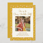 ヴィンテージコケットフローラ写真卒業パーティー 招待状 (正面/裏面)