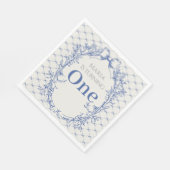ヴィンテージコケットブルーボウの最初の誕生日 スタンダードランチョンナプキン (角)