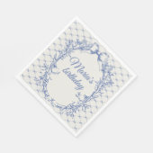 ヴィンテージコケットブルーボウフローラ スタンダードランチョンナプキン (角)