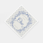 ヴィンテージコケットブルーボウフローラ スタンダードランチョンナプキン (角)