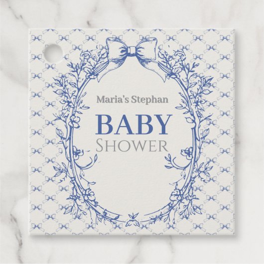 ヴィンテージコケットブルーボウフローラ フェイバータグ (正面)