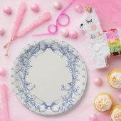 ヴィンテージコケットブルーボウフローラ ペーパープレート (パーティー)