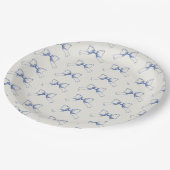 ヴィンテージコケットブルーボウフローラ ペーパープレート (アングル)