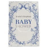 ヴィンテージコケットブルーボウフローラ ミディアムペーパーバッグ (裏面)