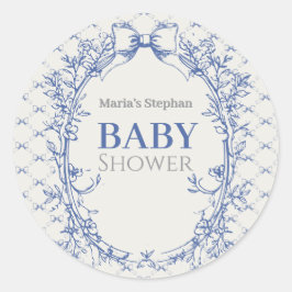 ヴィンテージコケットブルーボウフローラ ラウンドシール