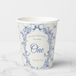 ヴィンテージコケットブルーボウフローラ 紙コップ