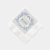ヴィンテージコケットブルーボウベビーシャワー 縁ありカクテルナプキン (角)