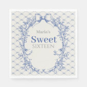 ヴィンテージコケットブルーボウsweet sixteen スタンダードランチョンナプキン (正面)