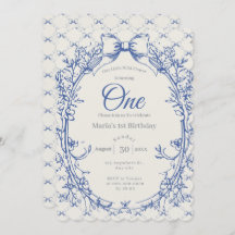 ヴィンテージコケットブルーボー花