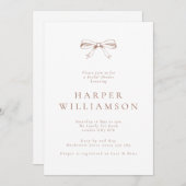 ヴィンテージコケットボウモカブライダルシャワー 招待状 (正面/裏面)