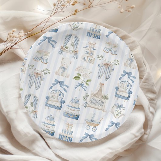 ヴィンテージコケット フランスのナーセリー ベイビーシャワー ペーパープレート