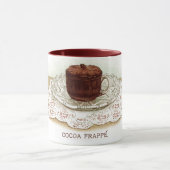 ヴィンテージココアホットチョコレートエレガントブラウンホワイト マグカップ (中央)