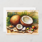 ヴィンテージココナッツトロピカル ポストカード (正面/裏面)