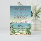 ヴィンテージココナッツドリンクウェディング招待 招待状 (スタンド正面)