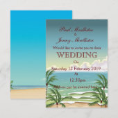 ヴィンテージココナッツドリンクウェディング招待 招待状 (正面/裏面)