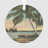 ヴィンテージココナッツパームズトロピカルブリーズサンセット オーナメント (裏面)