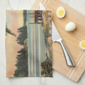 ヴィンテージココナッツパームズトロピカルブリーズサンセット キッチンタオル (四つ折り)