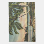 ヴィンテージココナッツパームズトロピカルブリーズサンセット キッチンタオル (縦)