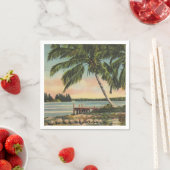 ヴィンテージココナッツパームズトロピカルブリーズサンセット スタンダードカクテルナプキン (インサイチュ)