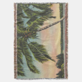 ヴィンテージココナッツパームズトロピカルブリーズサンセット スローブランケット (正面縦)