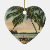 ヴィンテージココナッツパームズトロピカルブリーズサンセット セラミックオーナメント (裏面)
