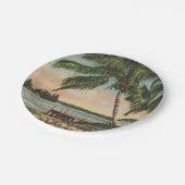 ヴィンテージココナッツパームズトロピカルブリーズサンセット ペーパープレート (アングル)