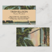 ヴィンテージココナッツパームズトロピカルブリーズサンセット 名刺 (正面/裏面)