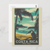 ヴィンテージコスタリカ海ビーチトゥカントラベル ポストカード (正面/裏面)