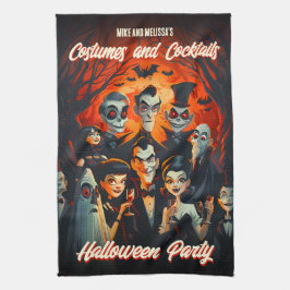 ヴィンテージコスチュームとカクテルハローウィンパーティ キッチンタオル
