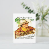 ヴィンテージコスモポリタン雑誌カバー(女性のカーボーイ) ポストカード (スタンド正面)