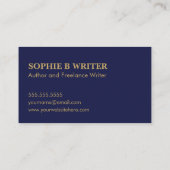 ヴィンテージコズミック海軍と金ゴールド作家作家 名刺 (裏面)