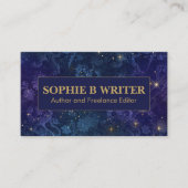 ヴィンテージコズミック海軍と金ゴールド作家作家 名刺 (正面)