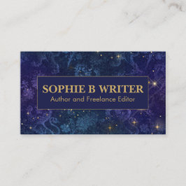 ヴィンテージコズミック海軍と金ゴールド作家作家 名刺