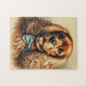 ヴィンテージコッカースパニエル犬油彩画 ジグソーパズル (横)