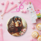 ヴィンテージコッカースパニエル犬絵画ズ ペーパープレート (パーティー)