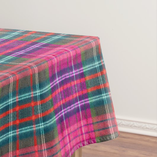 ヴィンテージコットンテクスチャ | ピンクバッファロープレイド テーブルクロス (インサイチュ)