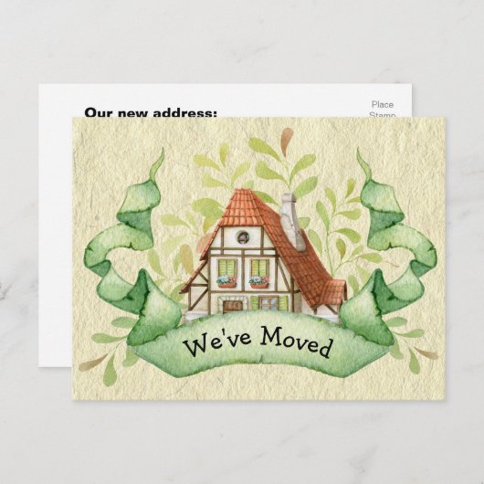 ヴィンテージコテージの住所の変更 案内ポストカード (正面/裏面)