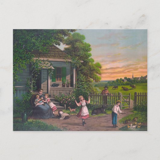 ヴィンテージコテージはがき ポストカード (正面)