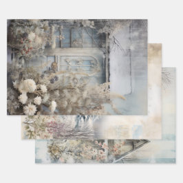 ヴィンテージコテージガーデンエフェメラ ラッピングペーパーシート