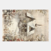 ヴィンテージコテージガーデンエフェメラ ラッピングペーパーシート (正面)