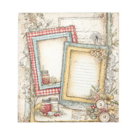 ヴィンテージコテージコアひな形メモ帳 ノートパッド