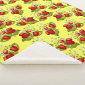 ヴィンテージコテージコアイチゴ黄色イチゴ シェルパブランケット (3/4)